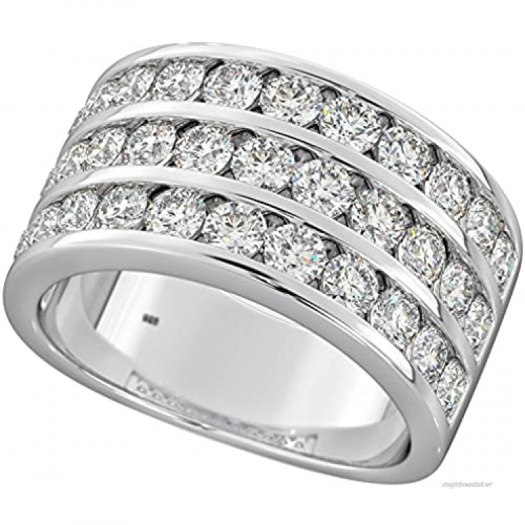 Mens Ring - 925 Sterling Silver Mens Cubic Zirconia Wedding Engagement Ring -10mm