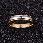 Nuncad Men's / Women's Silver Gold 6 mm Wide Tungsten Ring Unisex for Wedding Engagement Daily and Hobby Size 54 to 67 4 mm