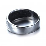 QIAMNI Men's Cool Rings Stainless Steel Ring Antique Silver Engraved Gothic Eye of God Ring for Men