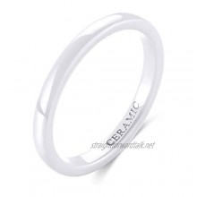 SOMEN TUNGSTEN 2mm 4mm 6mm Black/White Ceramic Rings for Men Women Comfort Fit Engagement Wedding Band Size 3-13