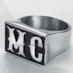 Stainless Steel Motorcycle Biker MC Ring
