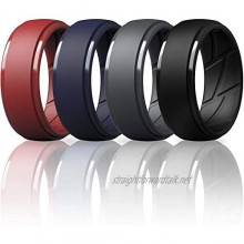 ThunderFit Silicone Wedding Ring for Men Breathable with Air Flow Grooves - 10mm Wide - 2.5mm Thick