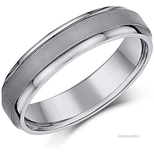 Titanium Wedding Ring Band Matt & Polished Unisex Men's Ladies Engagement Ring Bevelled Edge 4mm 5mm 6mm 7mm 8mm Choose your Width and Ring SIze