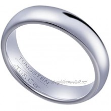 Tu&Co 6mm Tungsten Carbide Wedding Band for Men and Women with Comfort Fit Court-Shape Polished Finish Lifetime Satisfaction
