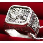 Very Beautiful St George Signet Ring - Victorious against the Forces of Evil
