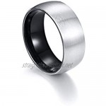 VNOX 8mm Cool Stainless Steel Brushed Matte Rounded Comfort Fit Ring for Engagement Wedding Band for Men