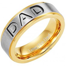 Willis Judd Men's DAD Titanium 7mm Ring Engraved Love You Dad with Gift Pouch