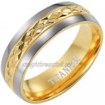 Willis Judd New Mens Two Tone 7mm Titanium Engagement Wedding Band Engraved I Love You. Comes in A Premium Quality Wooden Ring Box.