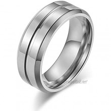 YAZILIND Simple Titanium Steel Band Ring Men's Rings Father's Day Birthday Jewellery Gift