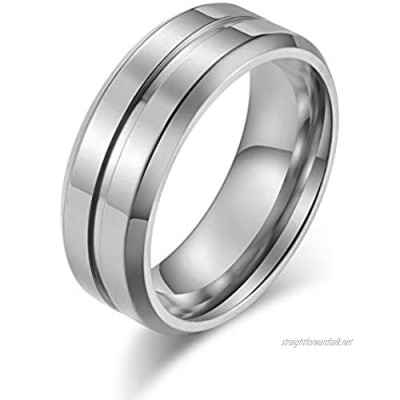 YAZILIND Simple Titanium Steel Band Ring Men's Rings Father's Day Birthday Jewellery Gift