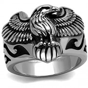 Yourjewellerybox TK2319 Mens Eagle Ring Biker Goth NO Stone Stainless Steel 316L NO Tarnish