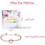 6 Pieces Bridesmaid Bracelet Knot Cuff Bangle with I Can't Tie The Knot Without You Bridesmaid Cards