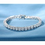 925 Sterling Silver CZ Tennis Bracelets for Women Men 4mm Cubiz Zirconia Jewellery Gifts for Her