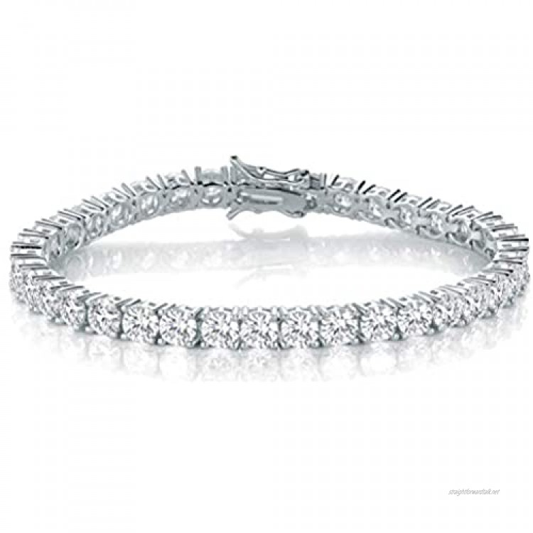 925 Sterling Silver CZ Tennis Bracelets for Women Men 4mm Cubiz Zirconia Jewellery Gifts for Her