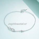 925 Sterling Silver Infinity Bracelet with Birthstone Crystals Birthday Gifts for Her Girlfriend Wife