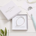 Angel & Dove 'Memories Live in Our Hearts Forever' Silver Heart Beaded Bracelet - Boxed Sympathy Gift with Bag & Card
