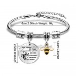 BEE Bracelet for Women Girls Inspirational Bracelet Gift for Friends and Family- Always Remember You are Braver Stronger Smarter Than You Believe Jewellery for Her
