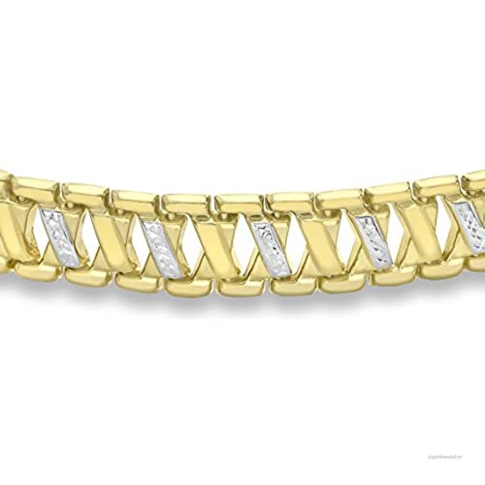 Solid 9ct Yellow Gold 2.2mm Spiga Design Chain Bracelet 19cm/7.5" Womens Gift