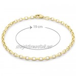 Carissima Gold Women's 9 ct Yellow Gold Hollow Oval Belcher Bracelet