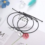 CheersLife Mother Daughter Bracelets Set for 3 Cutout Heart Matching Bracelet for Mum and 2 Daughter Jewellery Gift for Mummy and Me