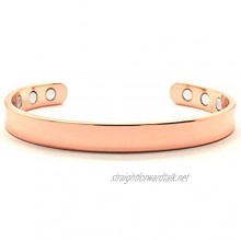 Copper Bracelet for Arthritis; Magnetic Bio Therapy (6 Magnets Embedded); 99.9% Pure Copper; Stunning Simple Design; Pain Relief and Magnetic Healing;