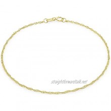 Genuine 9ct Yellow Gold 16 Twist Curb Chain Anklet 23cm/9' Brand New
