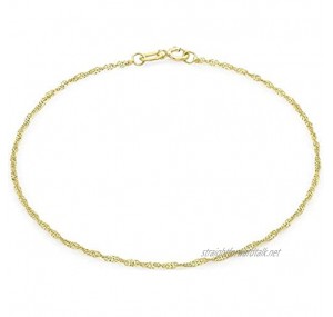 Genuine 9ct Yellow Gold 16 Twist Curb Chain Anklet 23cm/9' Brand New