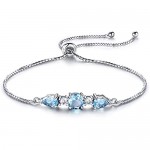 HJPAM 925 sterling silver bracelet natural sky blue topaz adjustable bracelet tennis bracelet ladies high jewelry