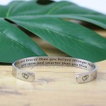 Inspirational Bracelets for Women Mom Personalized Gift for Her Engraved Mantra Cuff Bangle Crown Birthday Jewelry