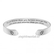 Inspirational Bracelets for Women Mom Personalized Gift for Her Engraved Mantra Cuff Bangle Crown Birthday Jewelry