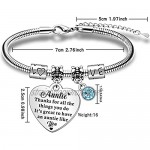JETTOP Auntie Birthday Gifts from Niece and Nephew Aunt Bracelet Heart Charm for Women Lady Girl Family Appreciation Chrisemas Family Jewelry Present