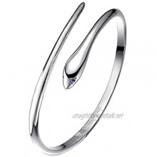 Jewboo 925 Sterling Silver Snake Bangle Bracelet Woman Original Design Jewelry Gift 20G