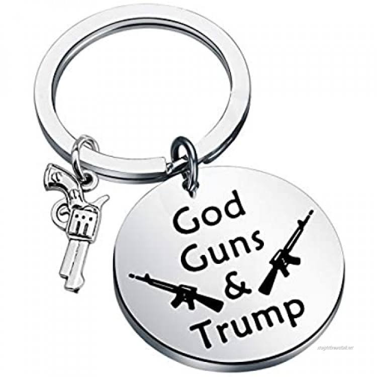 KEYCHIN Trump Keychain Political Election Voting Gift 2020 Jewelry Election Voting Keychain God Guns & Trump Keychain American Citizen Gift