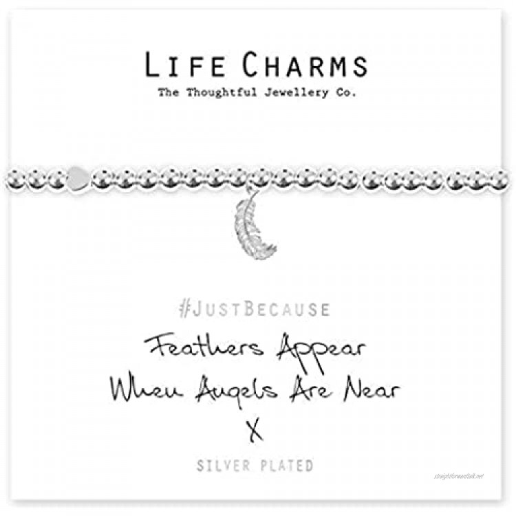 Life Charms Feathers Appear When Angels Are Near bracelet