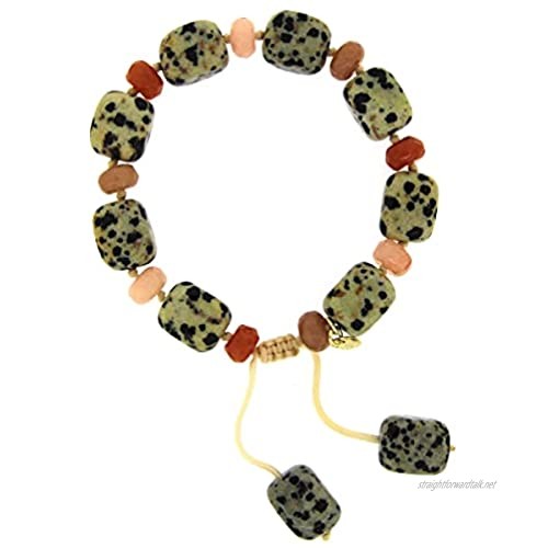 Lola Rose Langdon Bracelet Dalmatian Jasper Chilli Red Quartzite