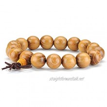 Natural Wood Bead Bracelet Tibetan Buddhist Meditation Mala Prayer Beads Men Woman Elastic Bracelets