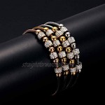 Onefeart Titanium Bracelet Women Round Zircon Elegant Ladies