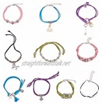 SUNNYCLUE 6 Strand Leather Cord Faux Suede String Threads Bracelet Making Kit Double Hearts Anchor Tree of Life Starfish Pearl Charms for Bracelet Necklace Key Rings Jewellery Gift Making DIY Crafts