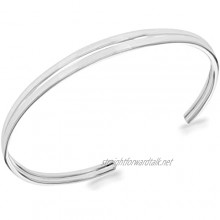 Tuscany Silver Unisex Sterling Silver Double Torque Bangle
