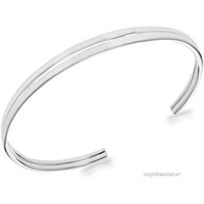 Tuscany Silver Unisex Sterling Silver Double Torque Bangle