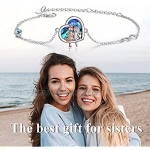 VONALA 925 Sterling Silver Sister Heart Bracelet Infinity Symbol Design Friendship Jewellery Christmas Birthday Gifts for Women Girls