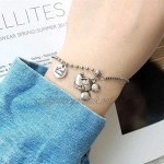 XBJ Ladies Bracelet Custom Bracelet in Sterling Silver Vintage Hand Jewelry with Mickey Mouse Letter Tag