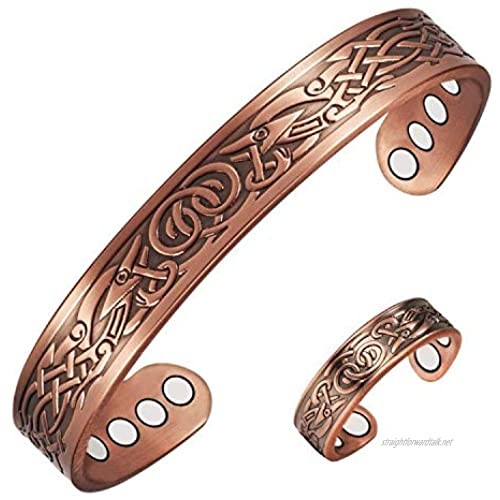 YINOX Celtic Magnetic Copper Bracelets Rings Set for Arthritis Jewelry Men Women Copper Bracelet Healthy CPB-0915 CPR-0915
