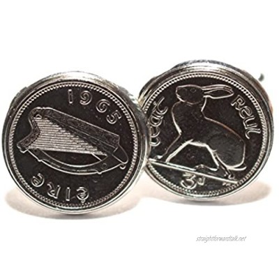 1965 56th Birthday Irish Threepence coin cufflinks - Great gift idea 1965 3d