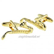 Ashton and Finch Gold Plated Saxophone Music Instrument Cufflinks