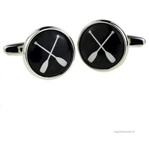 Ashton and Finch Rowing Oars Round Cufflinks