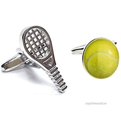 Ashton and Finch Tennis Raquets & Tennis Ball sport mixed pair of Cufflinks