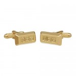 Gold Bar Cufflinks In Onyx Art Box - Gold Ingot Cufflink