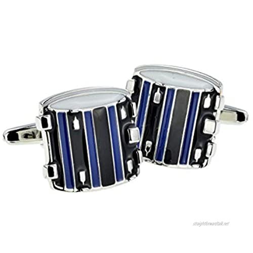 GTR-Prestige Giftware Blue & Black Drums Cufflinks Presented in a Cufflink Box X2AJ464