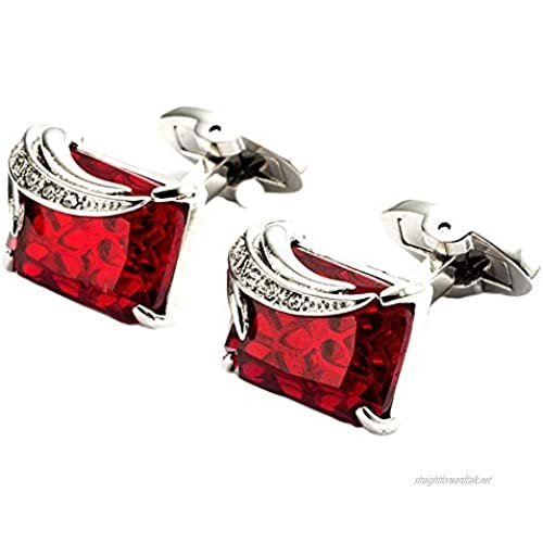 iTemer. 1 Pair of Fashion Creative Metal Cufflinks Business Suit shirt Tie Jacket accessories Business Cufflinks jewelry Red crystal wings 18 * 13mm